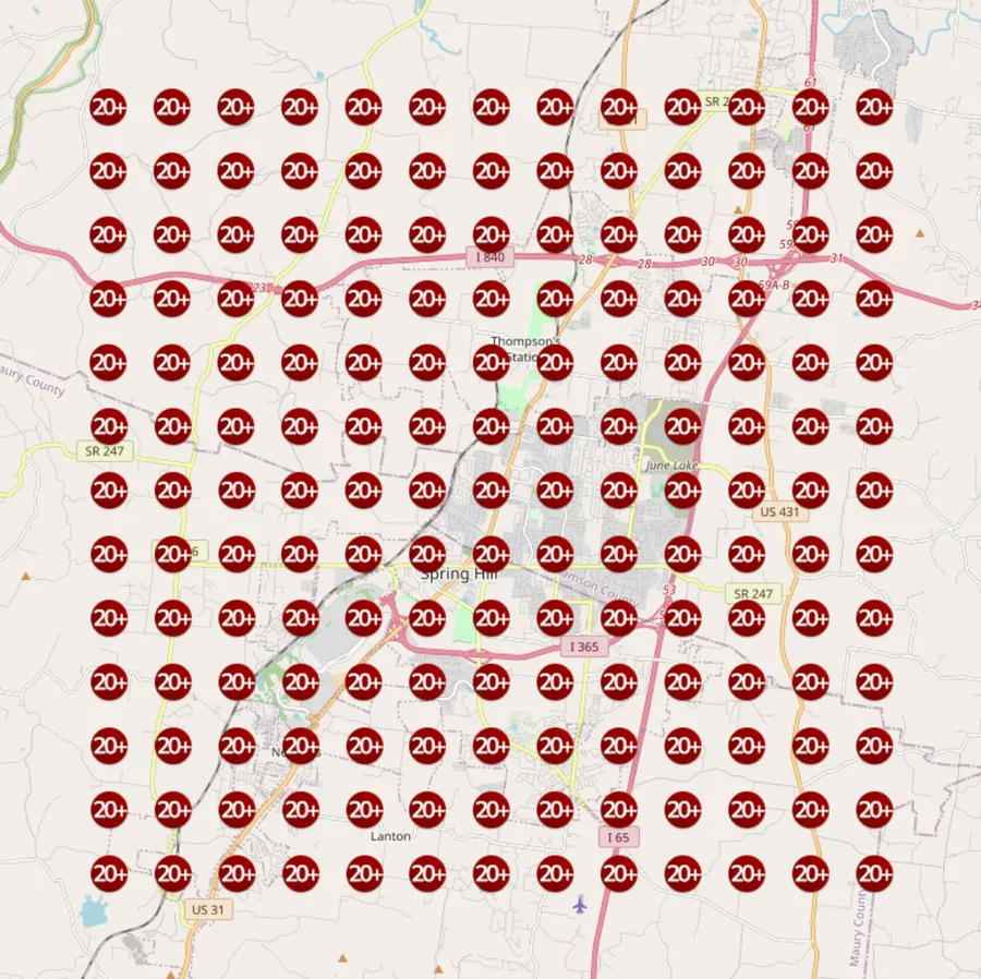 Local ranking heatmap before MapRank